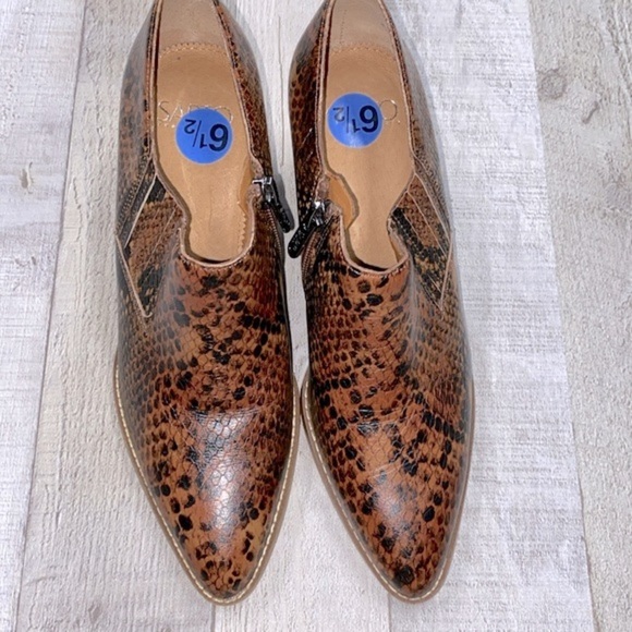 Franco Sarto faux snakeskin leather booties size 6 1/2 - Picture 6 of 8